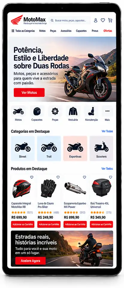 Site para Loja de Acessórios para Ciclistas Criar Site Profissional