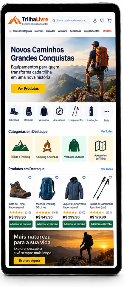 Site para Loja de Aventura e Viagem Criar Site Profissional