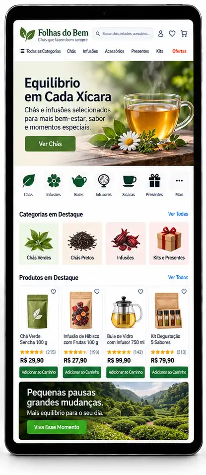 Site para Loja de Chás e Produtos Naturais Criar Site Profissional