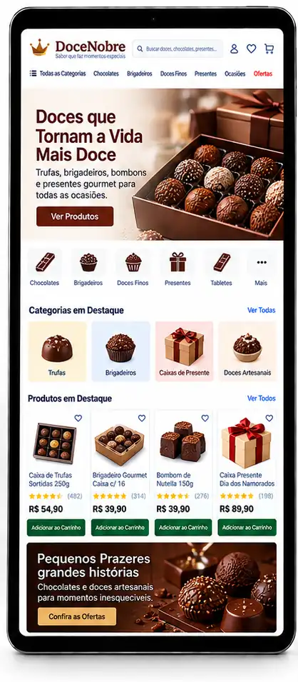 Site para Loja de Chocolates Artesanais Criar Site Profissional