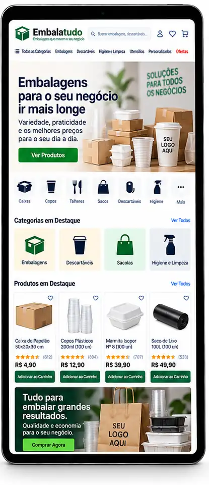 Site para Loja de Embalagens Sustentáveis Criar Site Profissional