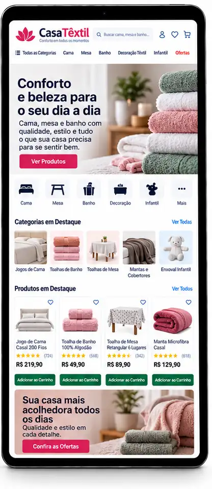 Site para Loja de Enxoval e Cama Criar Site Profissional