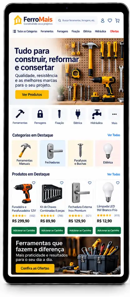 Site para Loja de Ferramentas Criar Site Profissional