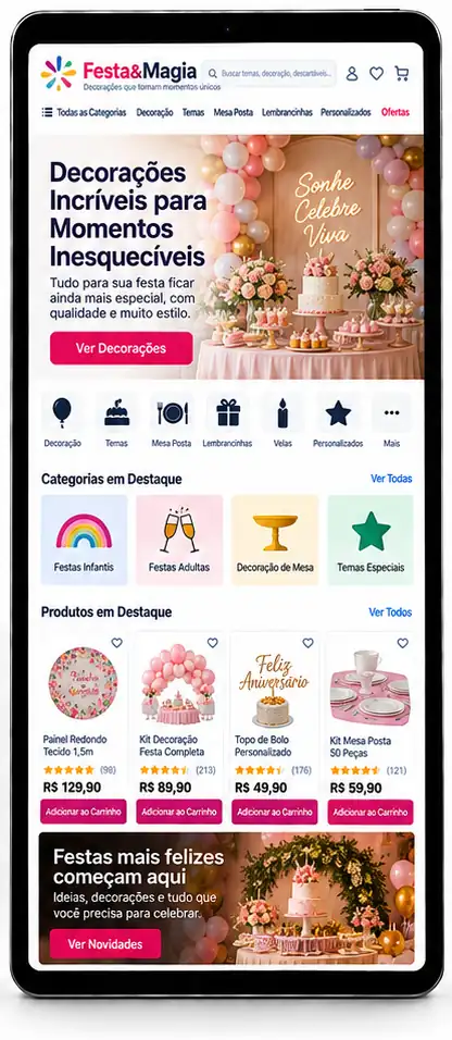 Site para Loja de Festas Infantis Criar Site Profissional