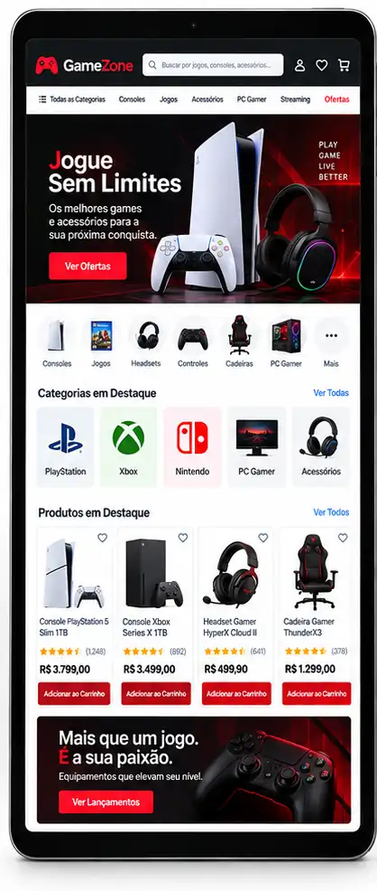 Site para Loja de Games e Acessórios Criar Site Profissional