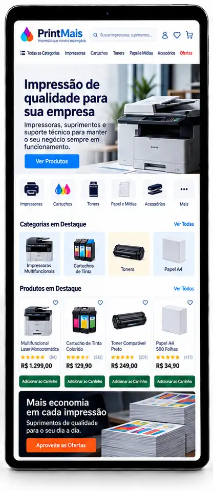 Site para Loja de Impressoras e Escritório Criar Site Profissional