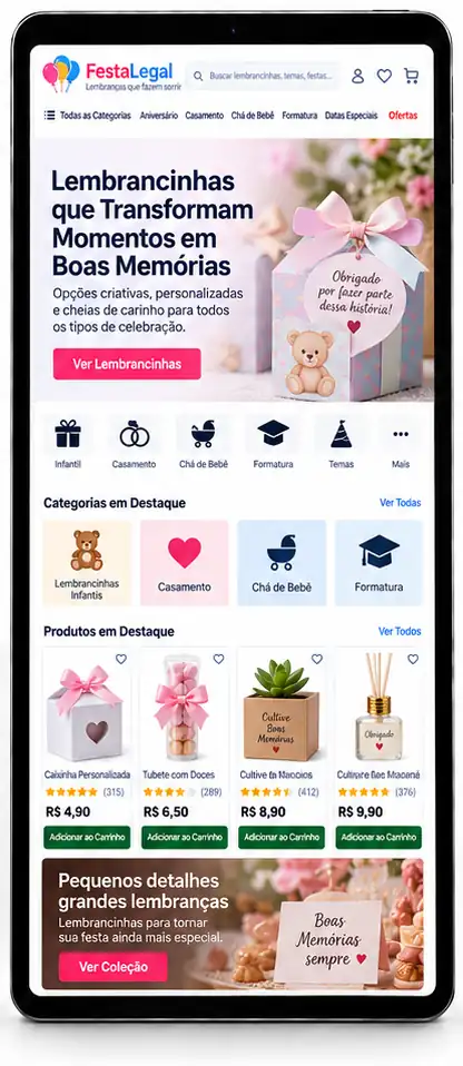 Site para Loja de Lembrancinhas e Festas Criar Site Profissional