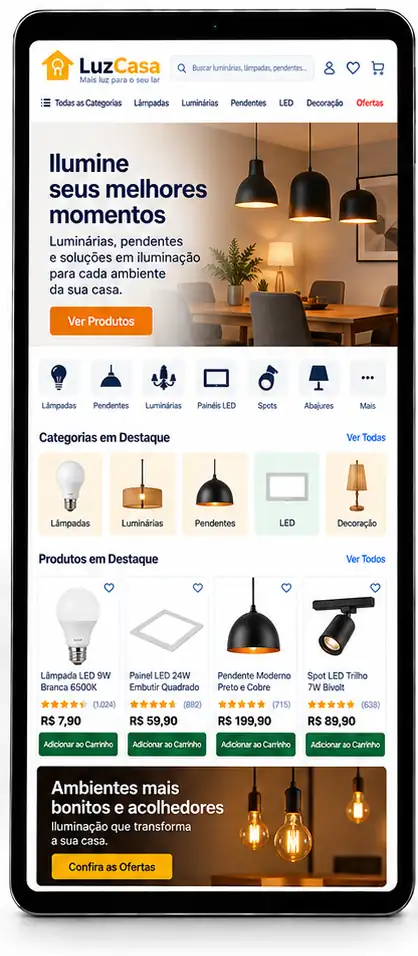 Site para Loja de Luminárias e Iluminação Criar Site Profissional