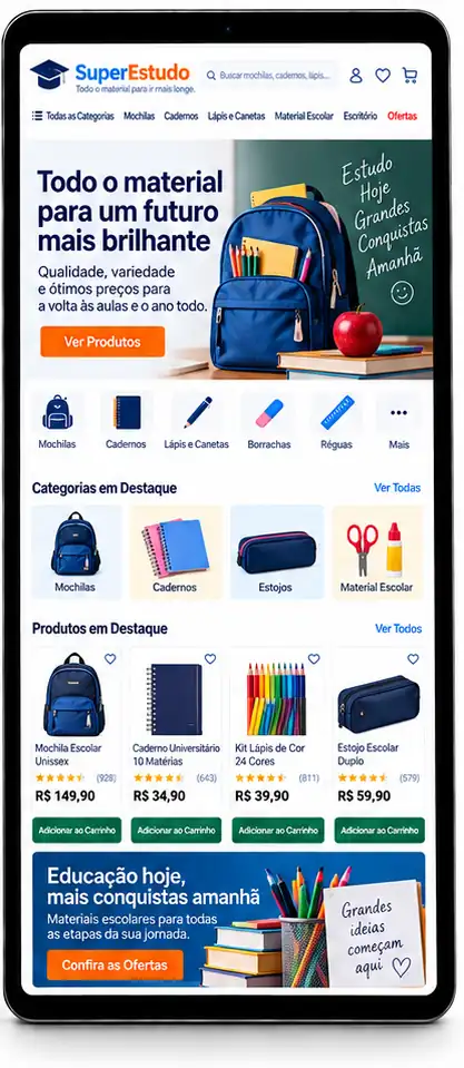 Site para Loja de Mochilas e Material Escolar Criar Site Profissional