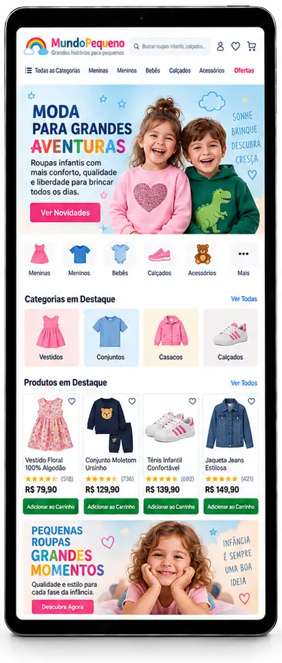 Site para Loja de Moda Infantil Criar Site Profissional