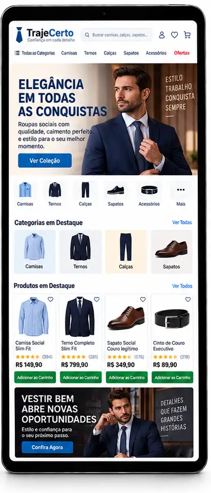 Site para Loja de Moda Social Masculina Criar Site Profissional