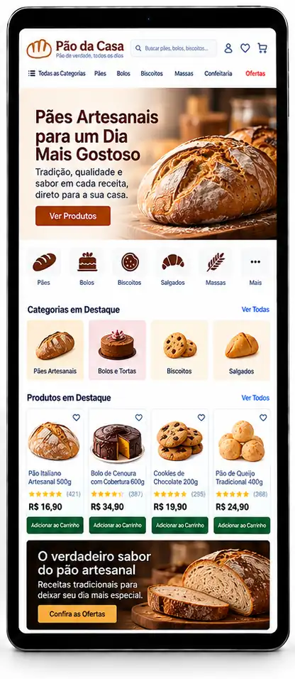 Site para Padaria Artesanal e Loja de Pães Criar Site Profissional