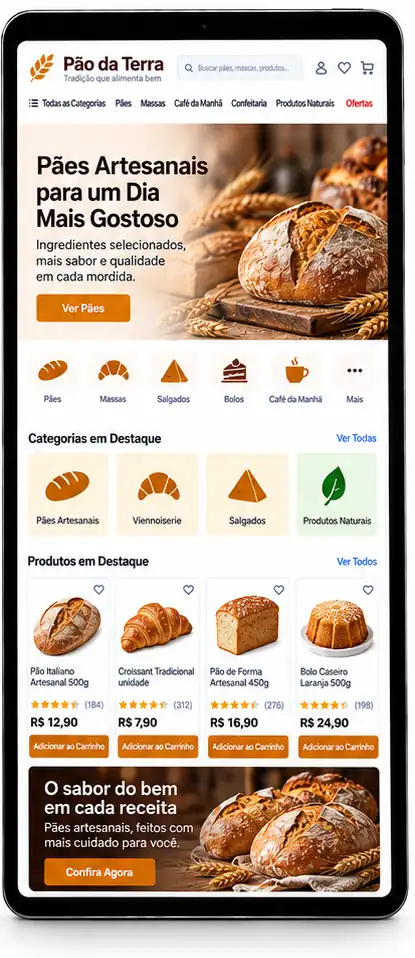 Site para Loja de Pães e Produtos Artesanais Criar Site Profissional