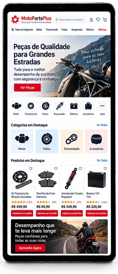 Site para Loja de Peças para Motos Criar Site Profissional