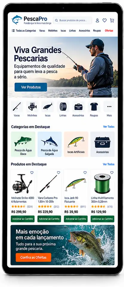 Site para Loja de Pesca e Camping Criar Site Profissional