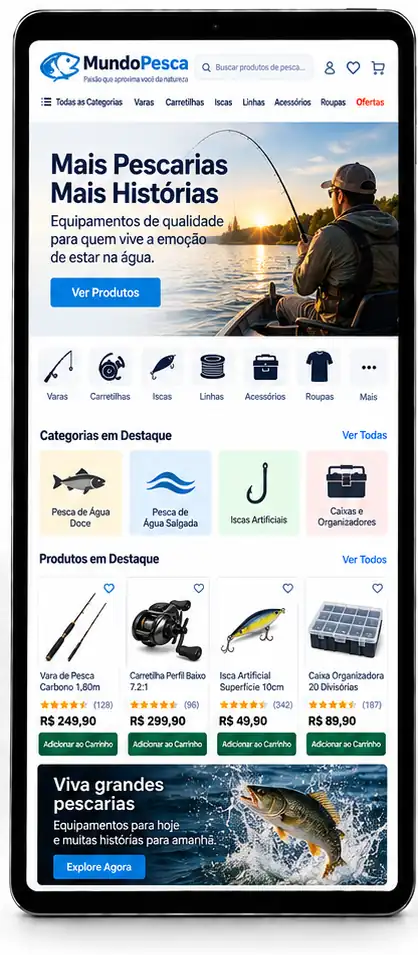 Site para Loja de Pesca Esportiva Criar Site Profissional