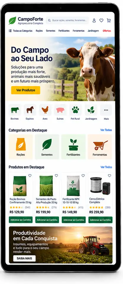 Site para Loja de Produtos para Campo e Fazenda Criar Site Profissional