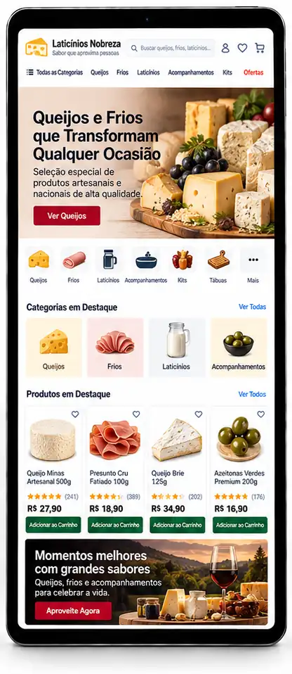 Site para Loja de Queijos e Produtos Artesanais Criar Site Profissional