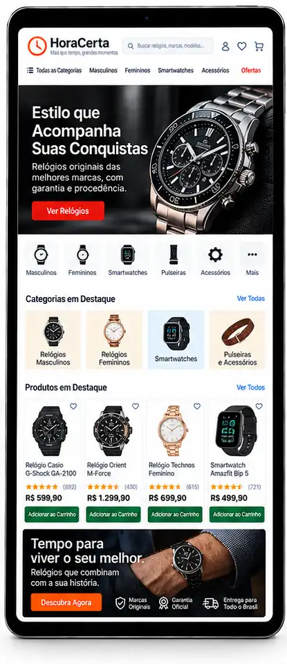 Site para Loja de Relógios Criar Site Profissional