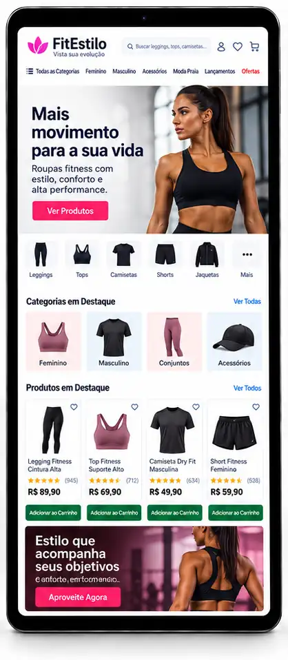 Site para Loja de Roupas Fitness Criar Site Profissional