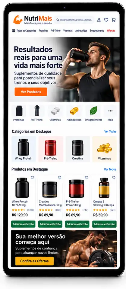 Site para Loja de Suplementos Fitness Criar Site Profissional