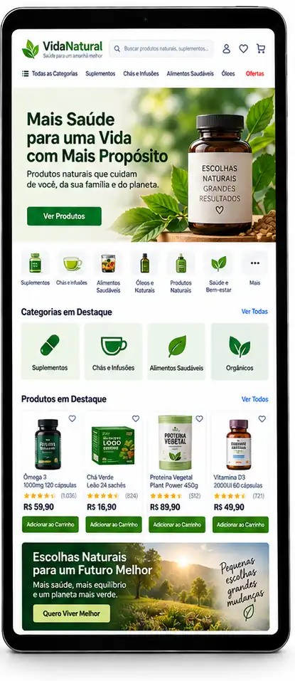 Site para Loja de Suplementos Naturais Criar Site Profissional