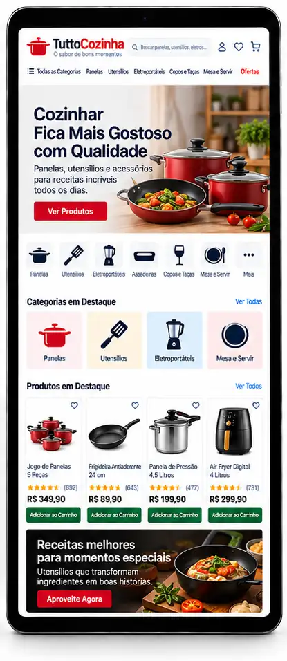 Site para Loja de Utensílios de Cozinha Criar Site Profissional