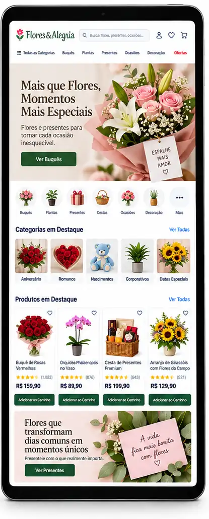 Site para Floricultura e Presentes Online Criar Site Profissional