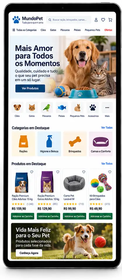Site para Pet Shop e Produtos para Animais Criar Site Profissional